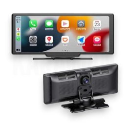 Pantalla Táctil inalámbrica portátil CarPlay Android Auto con cámara frontal y trasera