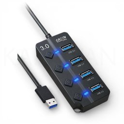 Hub USB Karawan 4 Puertos USB 3.0 Interruptores Individuales Compacto