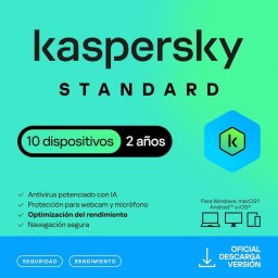 Kaspersky Standard Anti-virus 10 Dispositivos Licencia 2 Años Descarga Digital