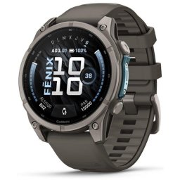 Garmin fēnix 9 GPS Bluetooth Wi-Fi 47mm Titanio con correa de silicona en gris