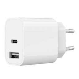 Cargador USB Gembird 2 Puertos (A+C) 2.4A 5V Blanco