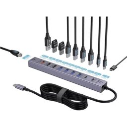 Hub Renkforce 11 puertos 5 Gbit/s modelo RF-7465830 USB-C y USB-A