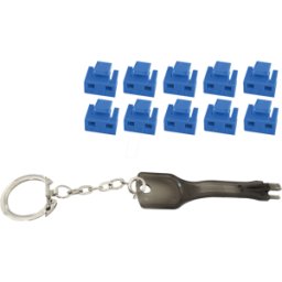 SHIVERPEAKS SHVP BS08-01034 - Conjunto de bloqueadores de puertos RJ45, hembra, azul, 10 unida