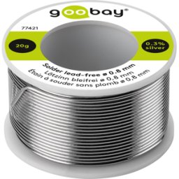GOOBAY GB 77421 - Soldadura sin plomo con contenido de plata y cobre, Ø 0,8 mm, 20