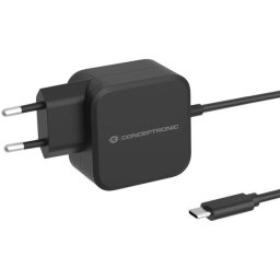 Cargador Conceptronic OZUL04BE USB-C PD 67W GaN Protección Avanzada Cable 1,8 m