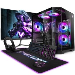 PC Sobremesa Vibox VI-78 AMD Ryzen 3 3200G 16GB 500GB SSD Radeon Vega 8 RGB WiFi Linux Mint Monitor 21,5" teclado
