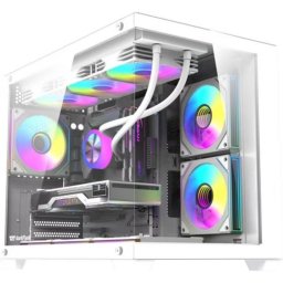 Caja PC Darkflash B275 PRO Blanca con 6 Ventiladores y Panel de Cristal