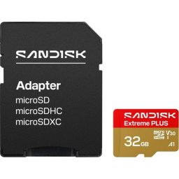 Tarjeta microSDHC SanDisk Extreme Plus 32GB UHS-I U3 V30 A2 resistente
