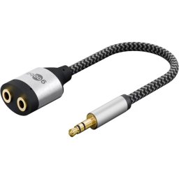 Adaptador Goobay Divisor de Audio 1 a 2 3.5mm Estéreo Gris