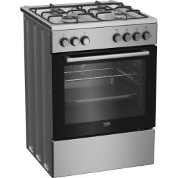 Cocina independiente Beko FBE62130GXDN Gas 4 Quemadores Horno Eléctrico 66L Negro