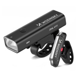 Luz de bicicleta Wozinsky WSBLB2 set delantera y trasera LED 400 lm IPX6