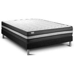 Vitalit Somier negro + colchón con espuma viscoelástica 135 x 190