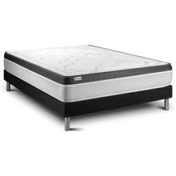 Vitalit Somier negro + colchón con espuma viscoelástica 160 x 190