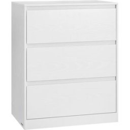 VASAGLE Cómoda de 3 cajones para dormitorio de color blanco