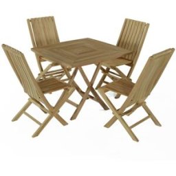 TECK Attitude Conjunto de muebles de jardín de teca maciza 4 personas