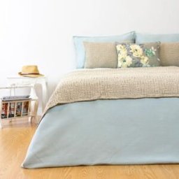 Casa da Laura Funda nórdica geométrico 100% algodón verde agua cama 135/150 cm (240