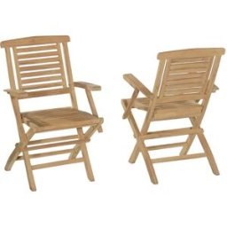 TECK Attitude Sillones de jardín plegables de teca maciza (juego de 2)