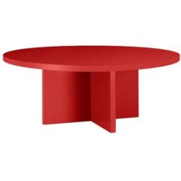 RNT by Really Nice Things Mesa de centro redonda tablero laminado de 3cm rojo llama 100cm