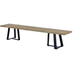Gecko Jardin Banco de metal antracita y teca reciclada 240 cm