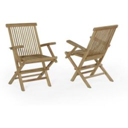 TECK Attitude Sillones de jardín plegables de teca maciza (lote de 2)