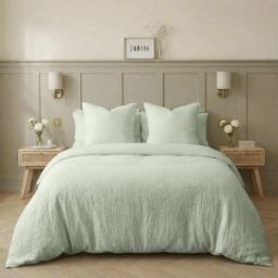 Febronie Funda nórdica algodón verde almendra 240x220