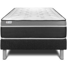 Vitalit Somier negro + colchón con espuma viscoelástica 120 x 190