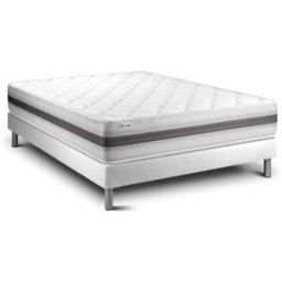 Vitalit Somier blanco + colchón con espuma viscoelástica 150 x 190