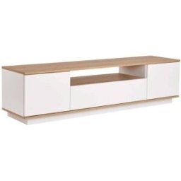 Calicosy Mueble tv 3 puertas y 1 nicho l180 cm - blanco y madera
