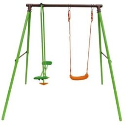Habitat & Jardin Parque infantil de acero verde 206 x 156 x 196 cm