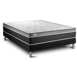 Vitalit Somier negro + colchón con espuma viscoelástica 160 x 190