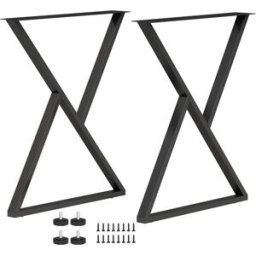 Homcom Patas de mesa 60x10x72 cm negro