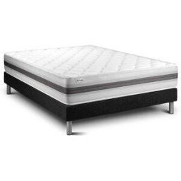 Vitalit Somier negro + colchón con espuma viscoelástica 140 x 190