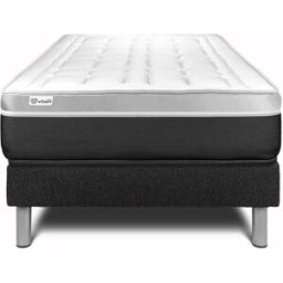 Vitalit Somier negro + colchón con espuma viscoelástica 120 x 190