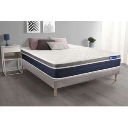 Actisom Somier gris + colchón con espuma viscoelástica 120 x 195