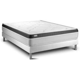 Vitalit Somier blanco + colchón con espuma viscoelástica 150 x 190