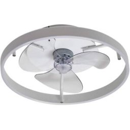 Lindby Ventilador de techo con lámpara de aluminio blanco