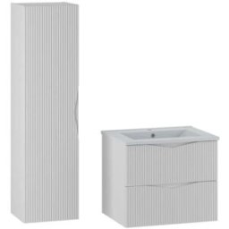 Petits meubles Conjunto mueble lavabo individual paneles de melamina y mdf blanco