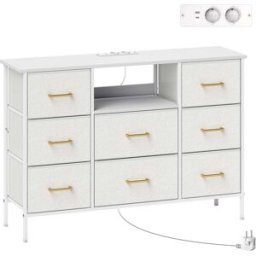 Homcom Cajonera de tela 110x30x76 cm crema