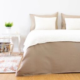 Casa da Laura Funda nórdica geométrico 100% algodón marrón cama 135/150 cm (240 x 22