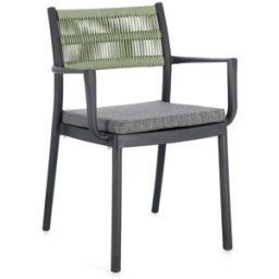 Bizzotto Conjunto de 2 sillas de polipropileno verde hormiga