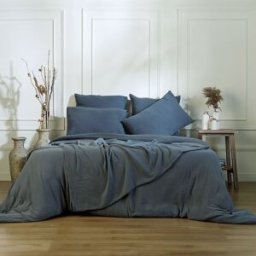 Febronie Juego de cama (50x70) algodón azul tormenta 260x240