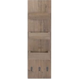 NIYLO Estantería de pared de baño de madera reciclada marrón 30x30x100 cm