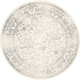 Safavieh Alfombra vintage de polipropileno blanco/plata, 201 cm