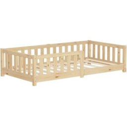 ML-Design Cama de suelo infantil 80 x 160 cm natural madera maciza de pino