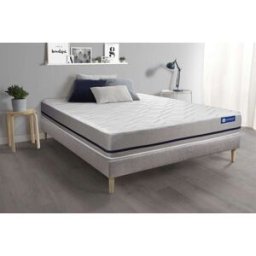 Actisom Somier gris + colchón con espuma viscoelástica 120 x 195