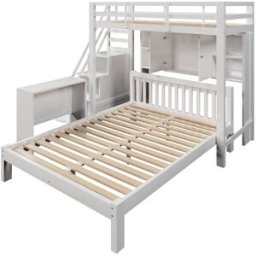 ComfortXL Litera almacenaje mesa móvil blanca 90x200 140x200 cm