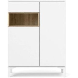 ebuy24 Aparador pequeño 2 puertas, 1 cajón y 1 compartimento decoración