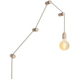 Creative Lámpara modular enchufable de madera con bombilla