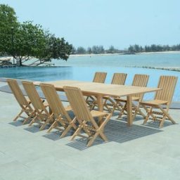 TECK Attitude Conjunto de muebles de jardín de teca maciza 8 plazas