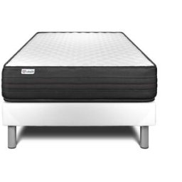 Vitalit Somier blanco + colchón con espuma viscoelástica 120 x 190